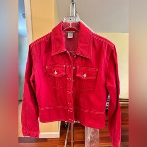 Vintage Red Denim Jacket Beverly Hills Polo Club Size M